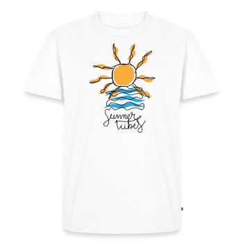 Vibes d’été - T-shirt Premium bio Homme - blanc - Devant - Nico (187cm)