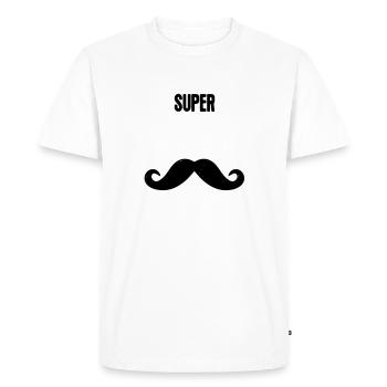 Super Papa - Männer Premium Bio T-Shirt - Weiß - Vorne - Nico (187cm)