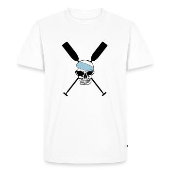 Paddle oars crossed skull skull Skull 3c - Men's Premium Organic T-Shirt - white - Front - Nico (187cm)