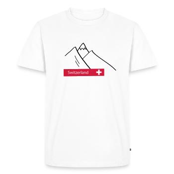 Suisse Suisse Alpes montagnes - T-shirt Premium bio Homme - blanc - Devant - Nico (187cm)