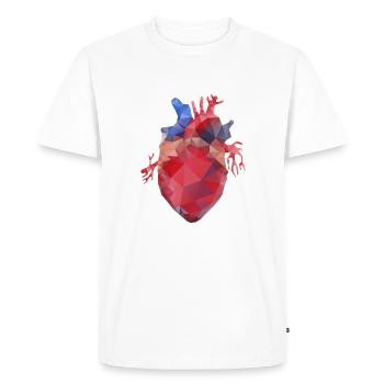 Heart low poly - Men's Premium Organic T-Shirt - white - Front - Nico (187cm)