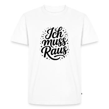 Je dois sortir - Mèmes allemands - T-shirt Premium bio Homme - blanc - Devant - Nico (187cm)