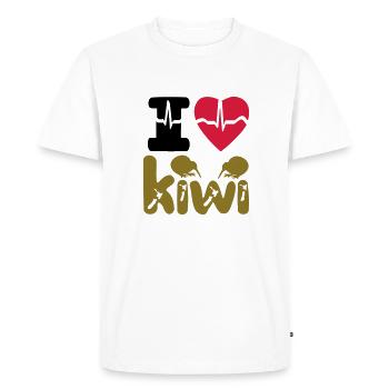I LOVE KIWI - T-shirt Premium bio Homme - blanc - Devant - Nico (187cm)