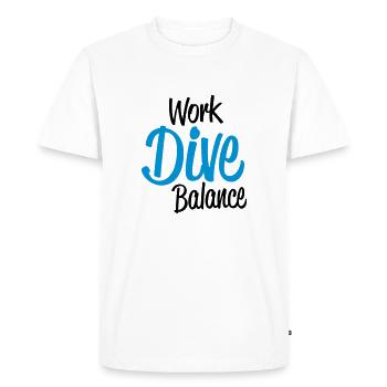 plongée - T-shirt Premium bio Homme - blanc - Devant - Nico (187cm)