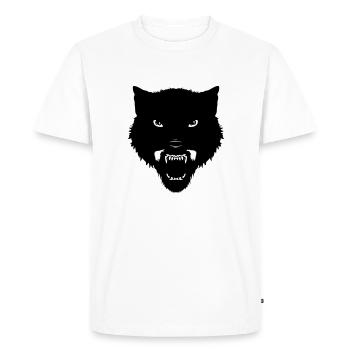 black wolf head - Men's Premium Organic T-Shirt - white - Front - Nico (187cm)
