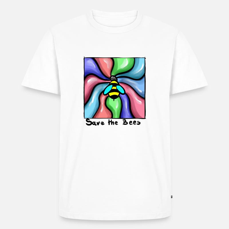 Save the Bees abstrakt - Männer Premium Bio T-Shirt - Weiß