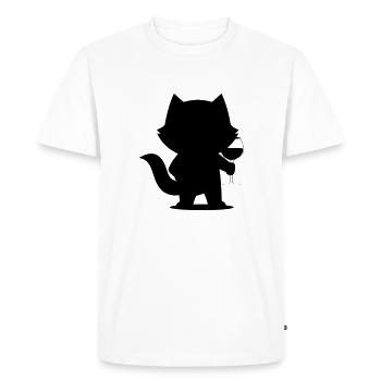 Mysterious raccoon with wine glass - Men's Premium Organic T-Shirt - white - Front - Nico (187cm)