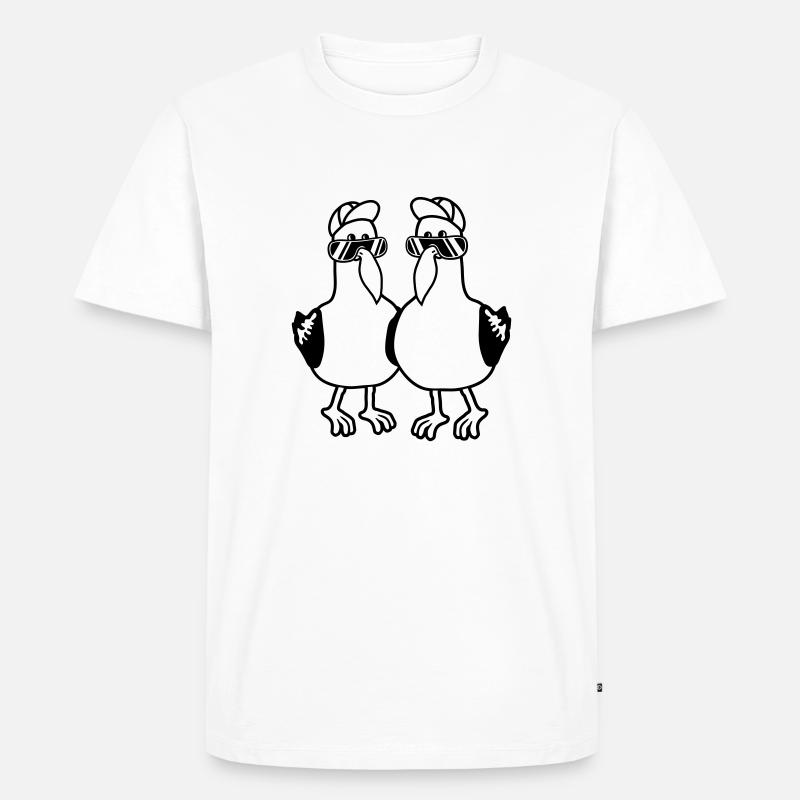 Freunde 2 Möwen Team - Männer Premium Bio T-Shirt - Weiß