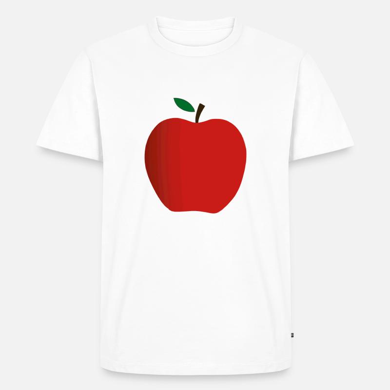 Apfel Illustration Geschenkidee - Männer Premium Bio T-Shirt - Weiß
