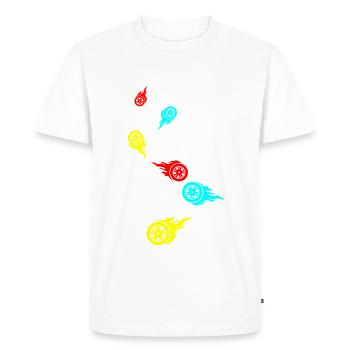 Incendie de pneus - T-shirt Premium bio Homme - blanc - Devant - Nico (187cm)