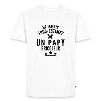 jamais sous estimez un papy bricoleur - T-shirt Premium bio Homme - blanc - Devant - Nico (187cm)