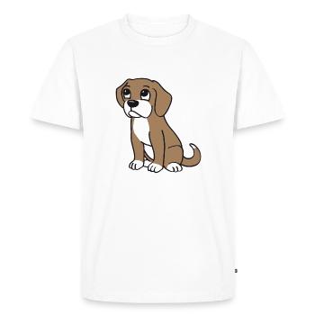 Chien mignon dans le style dessin animé - T-shirt Premium bio Homme - blanc - Devant - Nico (187cm)