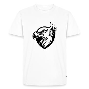 tête d'aigle avec aile en profil avec un bouclier - T-shirt Premium bio Homme - blanc - Devant - Nico (187cm)