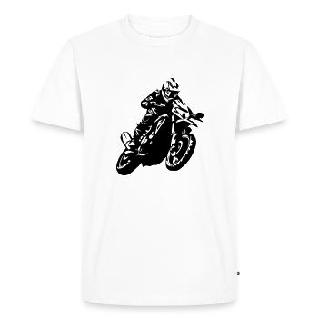 Dirtbike racing - T-shirt Premium bio Homme - blanc - Devant - Nico (187cm)