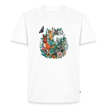 Les animaux dans les fleurs n°3 - T-shirt Premium bio Homme - blanc - Devant - Nico (187cm)