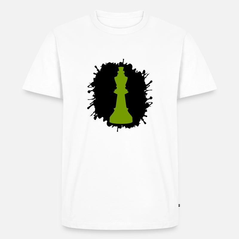 Roi des échecs éclaboussures - T-shirt Premium bio Homme - blanc