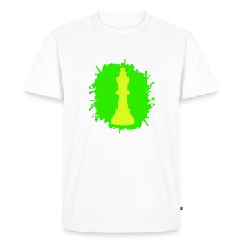 Splatter Chess King 1 - Men's Premium Organic T-Shirt - white - Front - Nico (187cm)