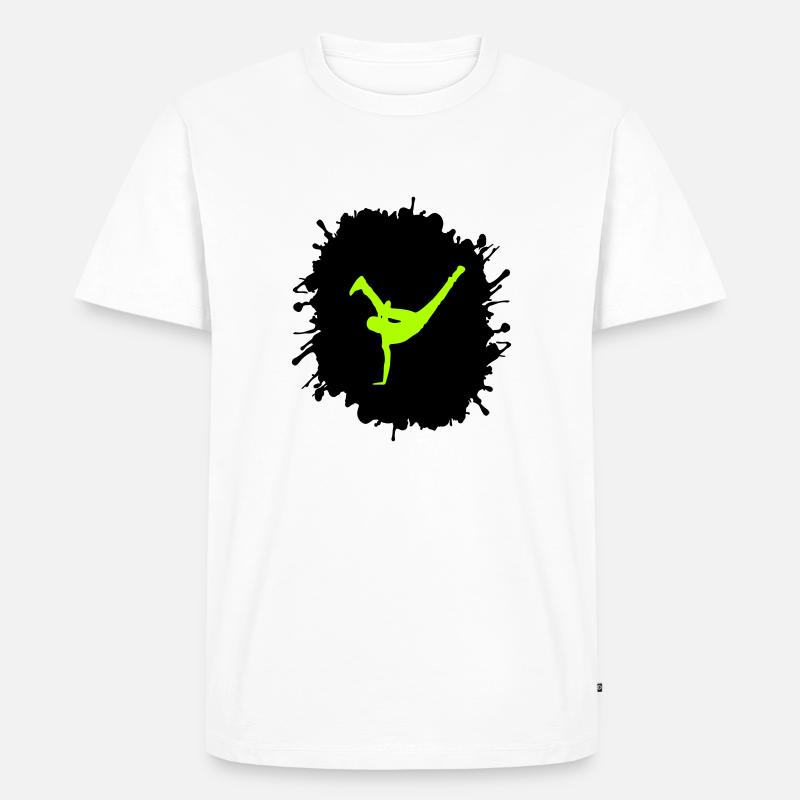 splatter breakdance - Männer Premium Bio T-Shirt - Weiß