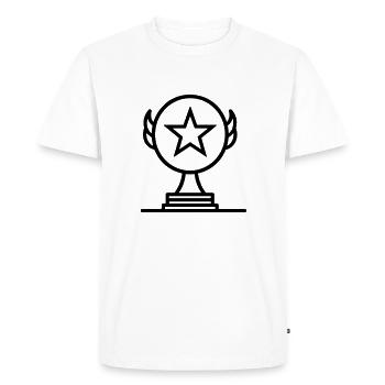 trophy - Men's Premium Organic T-Shirt - white - Front - Nico (187cm)