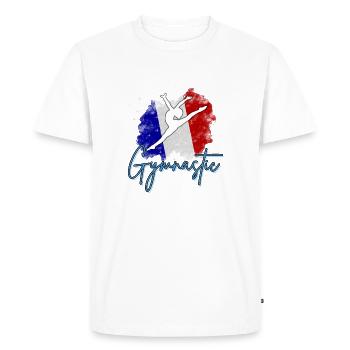 Gymnastique Francaise - French gymnastic sport - T-shirt Premium bio Homme - blanc - Devant - Nico (187cm)