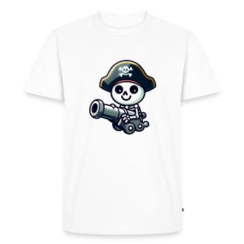 Crâne Pirate - Trésor Squelette - T-shirt Premium bio Homme - blanc - Devant - Nico (187cm)