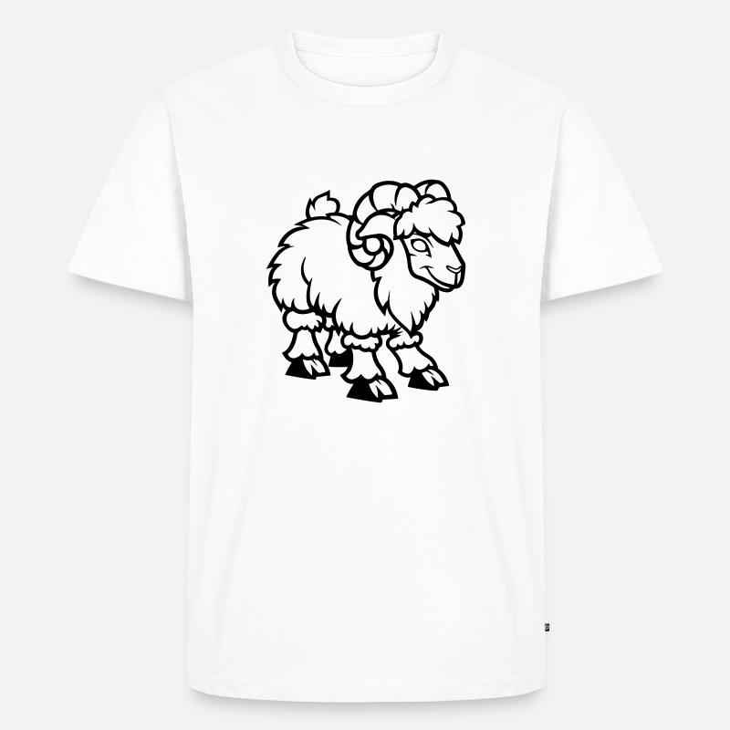 schaf comic steinbock - Männer Premium Bio T-Shirt - Weiß
