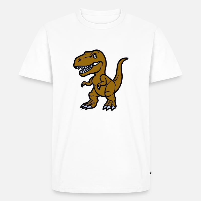 T Rex Comic - Männer Premium Bio T-Shirt - Weiß