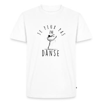I can't, I danced. - Men's Premium Organic T-Shirt - white - Front - Nico (187cm)