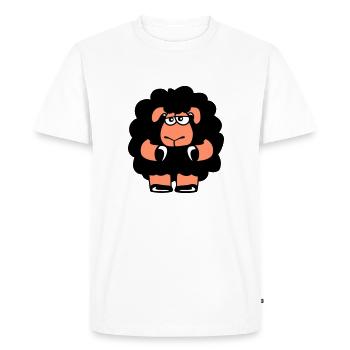 Black Sheep Sad Insecure Tired Funny Cute - Men's Premium Organic T-Shirt - white - Front - Nico (187cm)