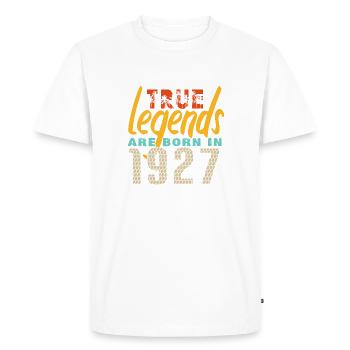 The True Legends were born in 1927. Year 2025. - Men's Premium Organic T-Shirt - white - Front - Nico (187cm)