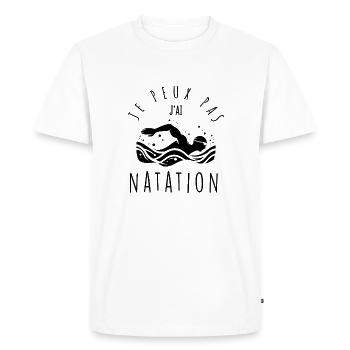 I can't, I swim. - Men's Premium Organic T-Shirt - white - Front - Nico (187cm)