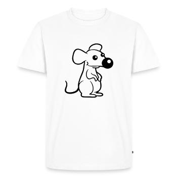 Souris Grand Nez Souris Petit Rat Rongeur Mignon - T-shirt Premium bio Homme - blanc - Devant - Nico (187cm)