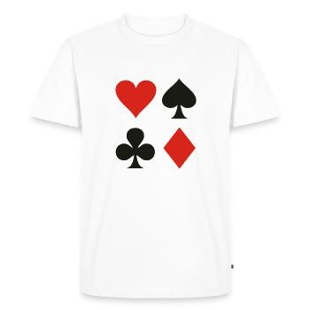 Poker, skat, jeu de cartes - T-shirt Premium bio Homme - blanc - Devant - Nico (187cm)