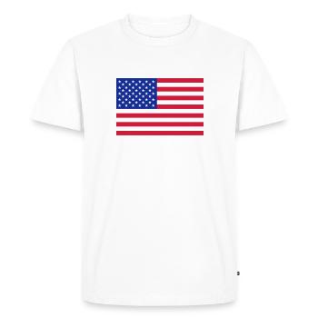 USA Flag - Men's Premium Organic T-Shirt - white - Front - Nico (187cm)
