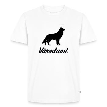 Värmland Wolf Sweden Region Län Silhouette - Men's Premium Organic T-Shirt - white - Front - Nico (187cm)