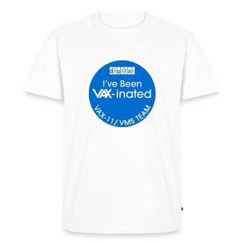 VAX-inated - Men's Premium Organic T-Shirt - white - Front - Nico (187cm)