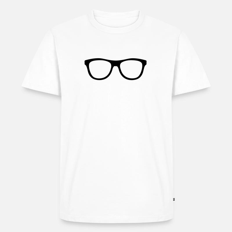 Nerd Hispter Lunettes - Lunettes - T-shirt Premium bio Homme - blanc