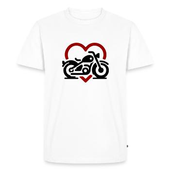 L’amour de la moto - T-shirt Premium bio Homme - blanc - Devant - Nico (187cm)