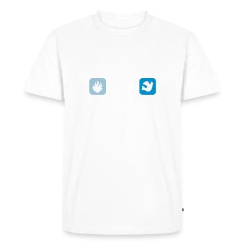 iBelieve - Jesus Shirt (UK) - Männer Premium Bio T-Shirt - Weiß - Vorne - Nico (187cm)