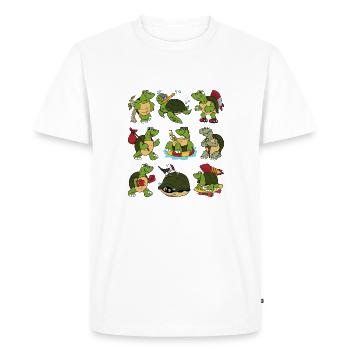 Funny Cool Turtles Water Turtle - Men's Premium Organic T-Shirt - white - Front - Nico (187cm)