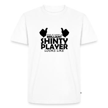brilliant shinty player - Men's Premium Organic T-Shirt - white - Front - Nico (187cm)
