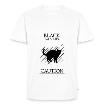 chat noir - T-shirt Premium bio Homme - blanc - Devant - Nico (187cm)