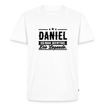 Man Myth Legend daniel - Men's Premium Organic T-Shirt - white - Front - Nico (187cm)