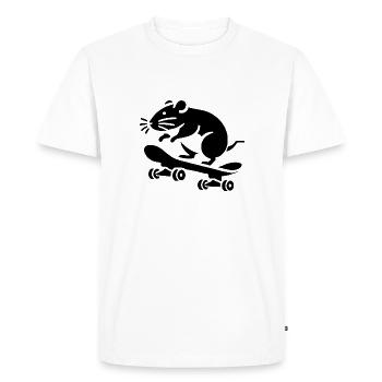 souris skateboard skater silhouette minimaliste - T-shirt Premium bio Homme - blanc - Devant - Nico (187cm)