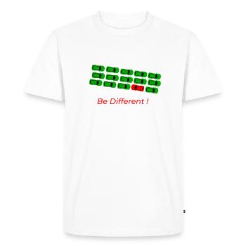 Be Different - Men's Premium Organic T-Shirt - white - Front - Nico (187cm)