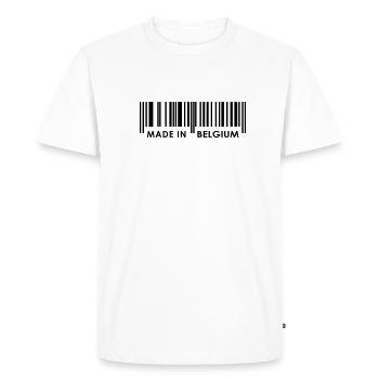 Made in Belgium / Belgium - Men's Premium Organic T-Shirt - white - Front - Nico (187cm)