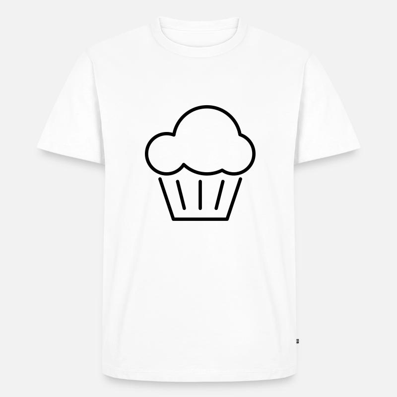 Muffin oder Cupcake - Männer Premium Bio T-Shirt - Weiß