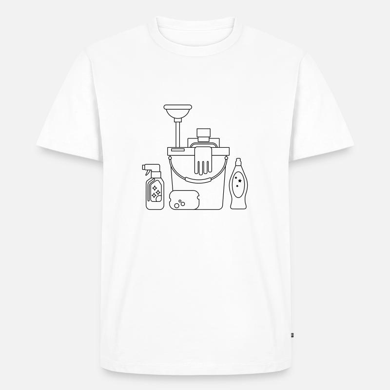 Putzeimer - Männer Premium Bio T-Shirt - Weiß