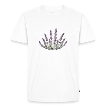 Pailles de lavande Lavande - T-shirt Premium bio Homme - blanc - Devant - Nico (187cm)