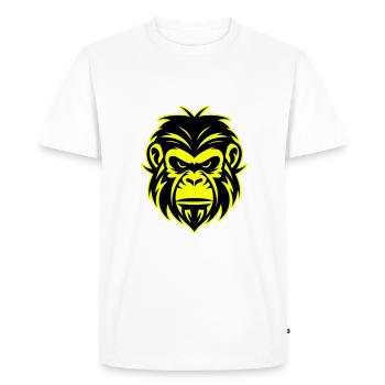 Monkey Head Portrait Icon - Men's Premium Organic T-Shirt - white - Front - Nico (187cm)
